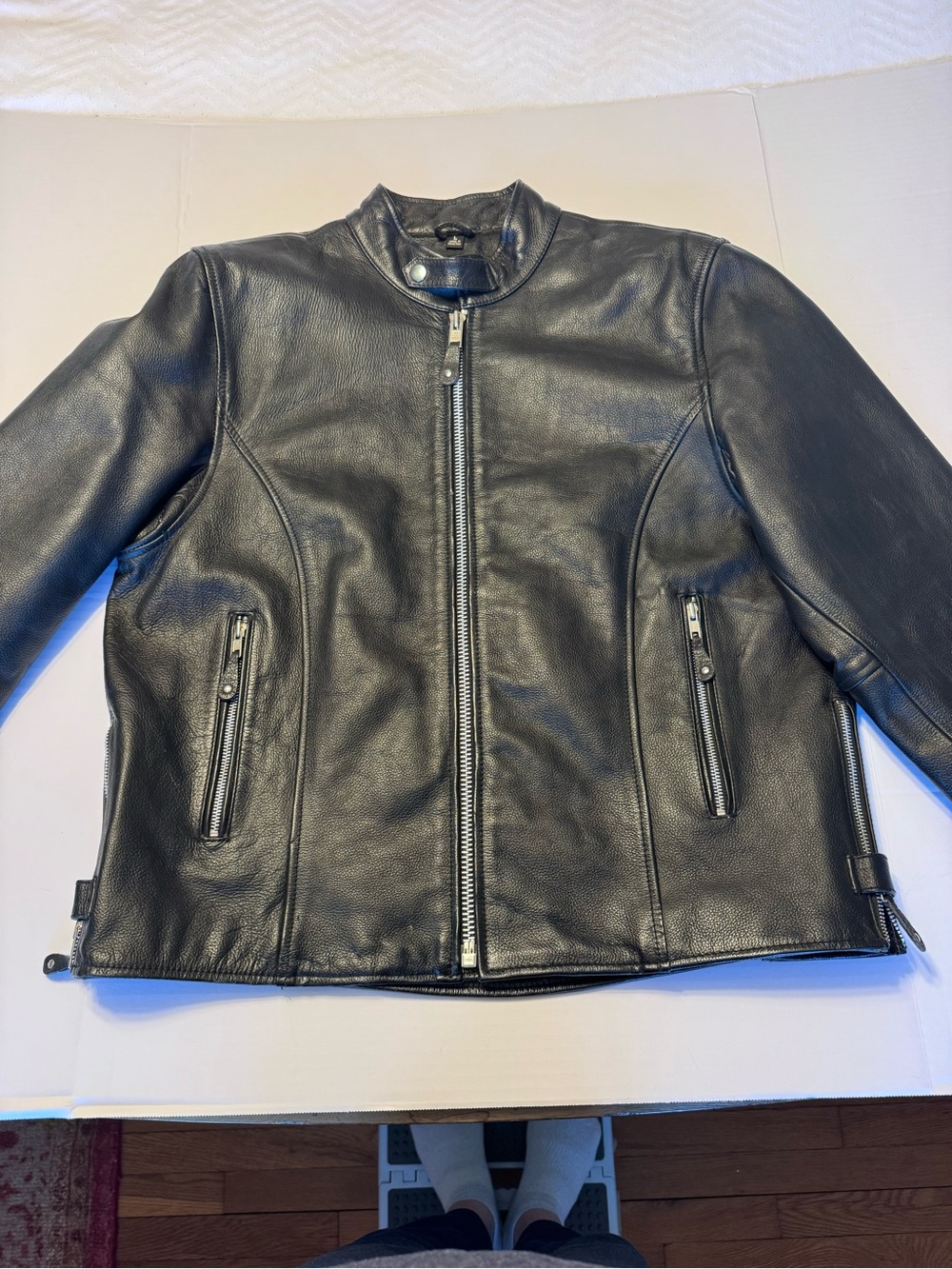 Men's Black Leather Motorcycle Jacket